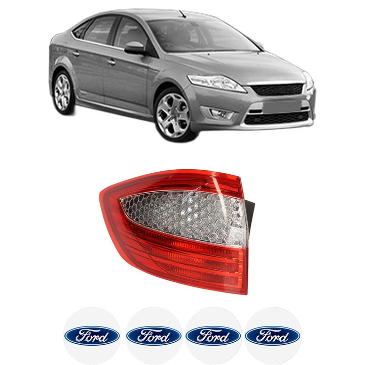 Lampa Stop Spate Stanga FORD MONDEO IV Saloon (BA7) din 2007-2015, Auto, TYC, 4x Stickere auto cu FORD