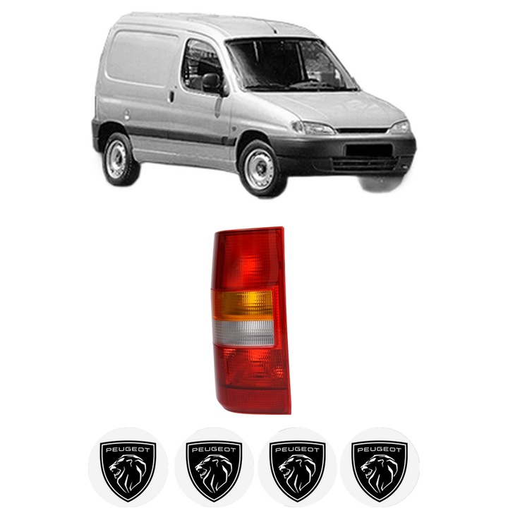 Lampa Stop Spate Stanga PEUGEOT PARTNER Box Body/MPV (5_, G_) din 1996-2015, Auto, TYC, 4x Stickere auto cu PEUGEOT