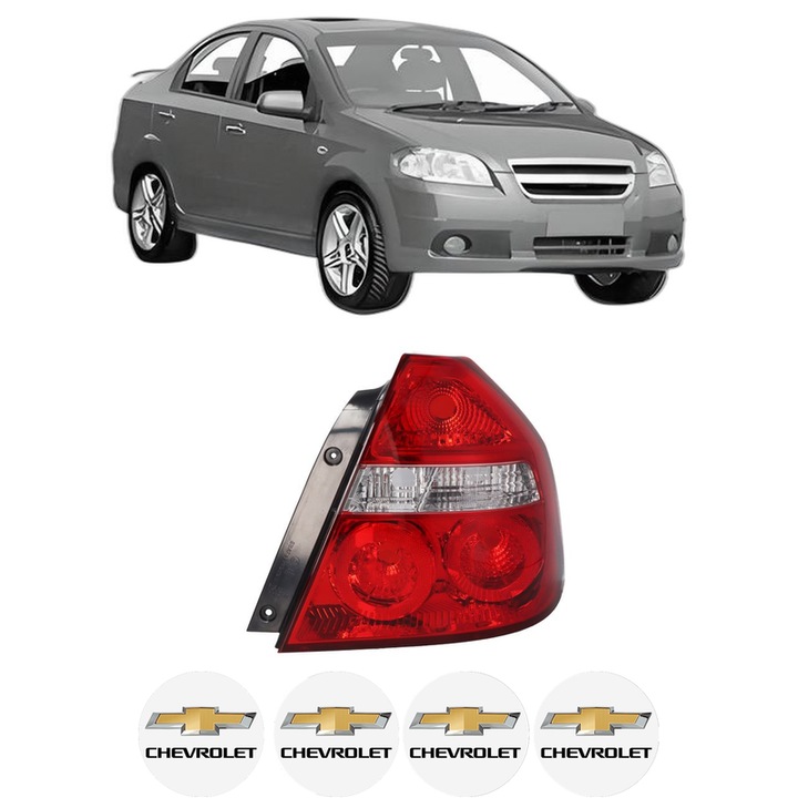 Lampa Stop Spate Dreapta CHEVROLET AVEO / KALOS Saloon (T250, T255) din 2005-2013, Auto, TYC, 4x Stickere auto cu CHEVROLET
