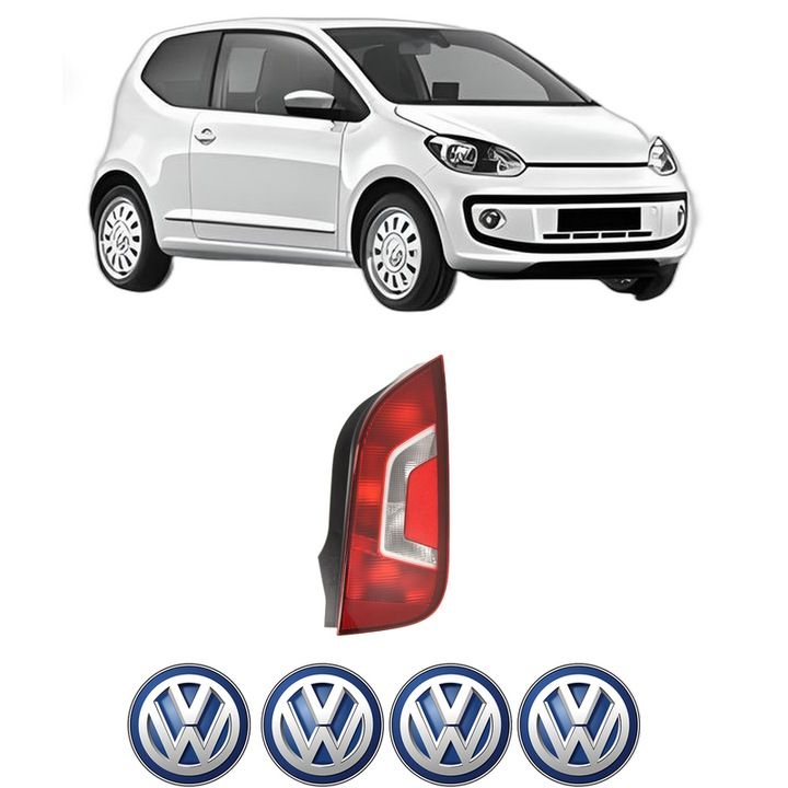 Lampa Stop Spate Dreapta Volkswagen UP! (121, 122, BL1, BL2, BL3, 123) din 2011-2023, Auto, TYC, 4x Stickere auto cu Volkswagen