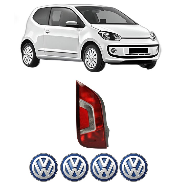 Lampa Stop Spate Stanga Volkswagen UP! (121, 122, BL1, BL2, BL3, 123) din 2011-2023, Auto, TYC, 4x Stickere auto cu Volkswagen