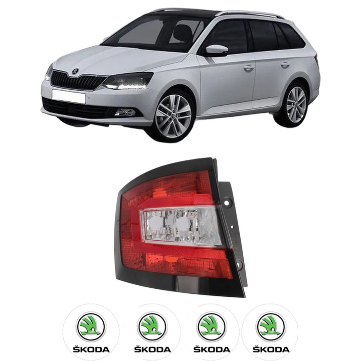Lampa Stop Spate Stanga SKODA FABIA III Estate (NJ5) din 2014-2022, Auto, TYC, 4x Stickere auto cu SKODA