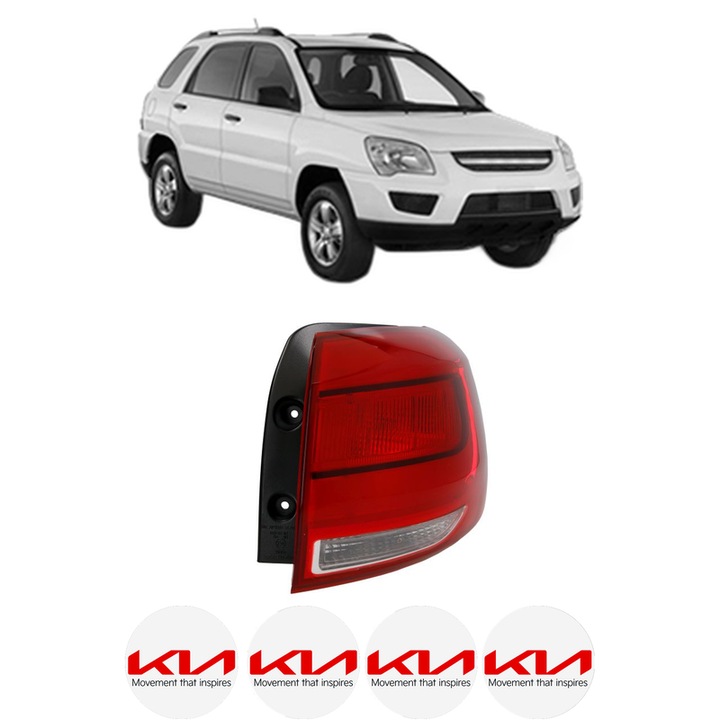 Lampa Stop Spate Dreapta KIA SPORTAGE II (JE_, KM_) din 2004-2010, Auto, TYC, 4x Stickere auto cu KIA