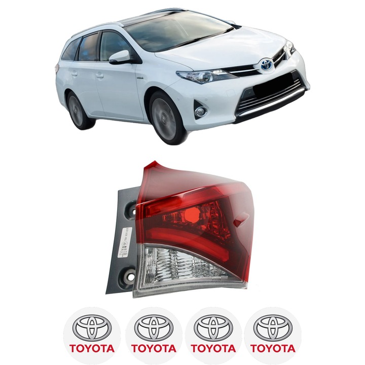 Lampa Stop Spate Dreapta TOYOTA AURIS Estate (_E18_) din 2013-2018, Auto, TYC, 4x Stickere auto cu TOYOTA