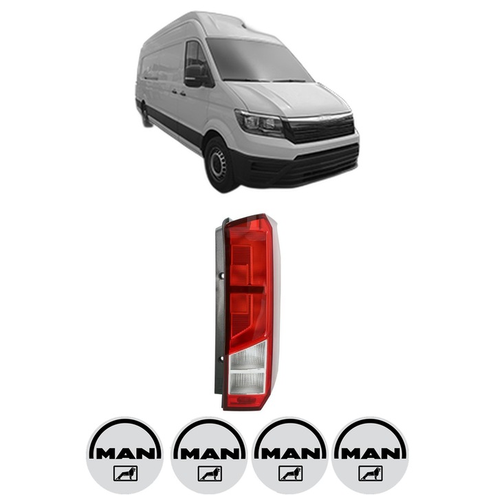 Lampa Stop Spate Dreapta MAN TGE Van din 2017-2024, Auto, TYC, 4x Stickere auto cu MAN
