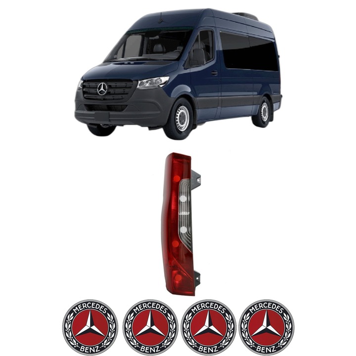Lampa Stop Spate Stanga MERCEDES-BENZ SPRINTER 3, 5-t Van (B907, B910) din 2018-2023, Auto, TYC, 4x Stickere auto cu MERCEDES-BENZ