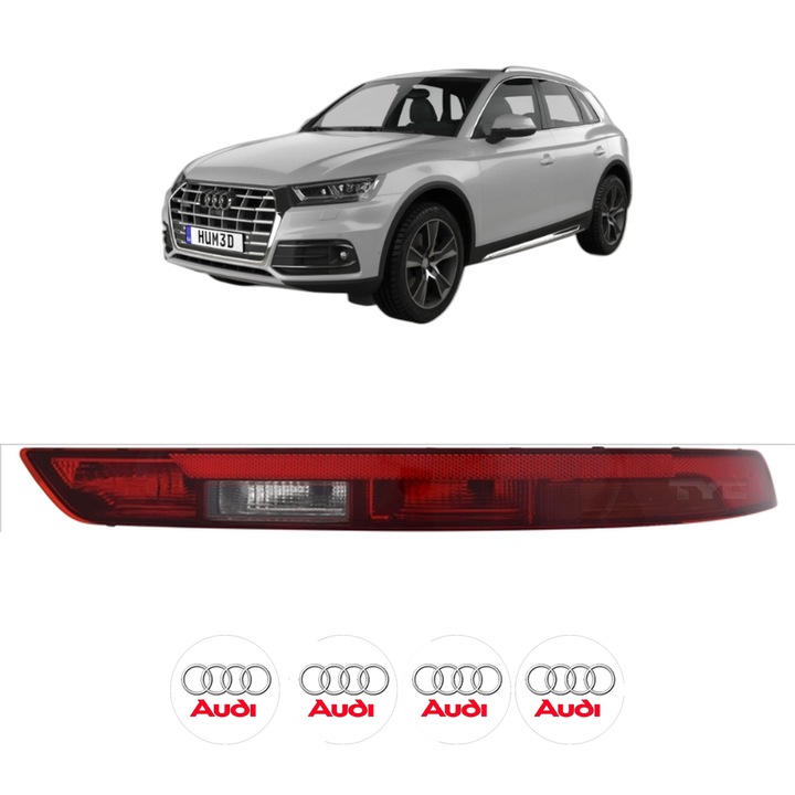 Lampa Stop Spate Stanga AUDI Q5 (FYB, FYG) din 2016-2021, Auto, TYC, 4x Stickere auto cu AUDI