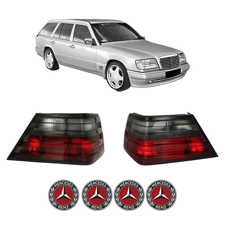Set Stopuri Spate Stanga Dreapta MERCEDES-BENZ 124 T-Model (S124) din 1985-1993, Auto, DEPO, 4x Stickere auto cu MERCEDES-BENZ