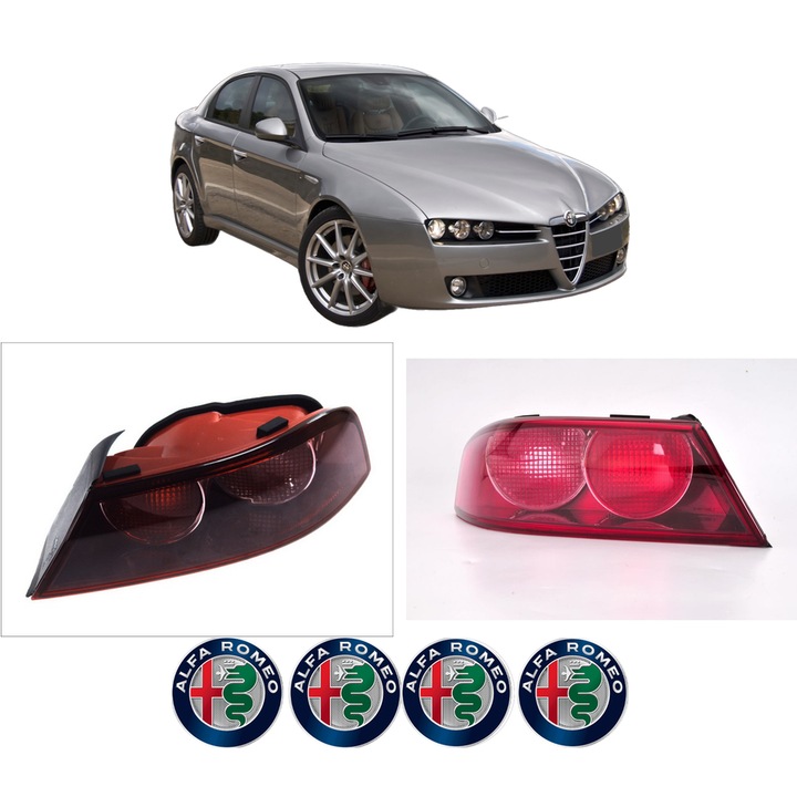 Set Stopuri Spate Stanga Dreapta ALFA ROMEO 159 (939_) din 2005-2012, Auto, DEPO, 4x Stickere auto cu ALFA ROMEO
