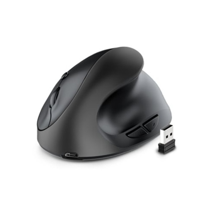 Mouse ergonomic wireless reincarcabil Gertiz, negru