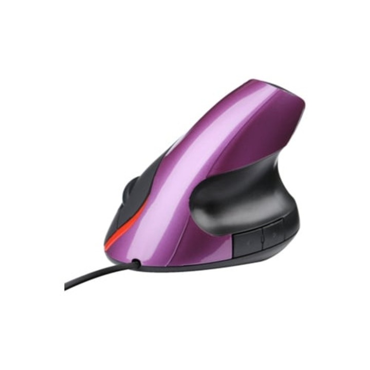 Mouse vertical ergonomic cu fir USB, violet