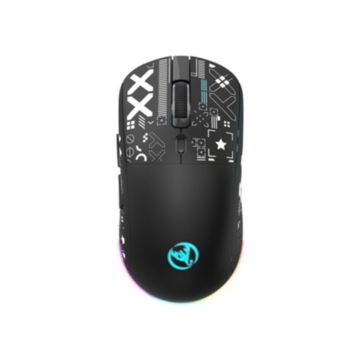 Mouse de gaming wireless T90, 3600dpi, negru