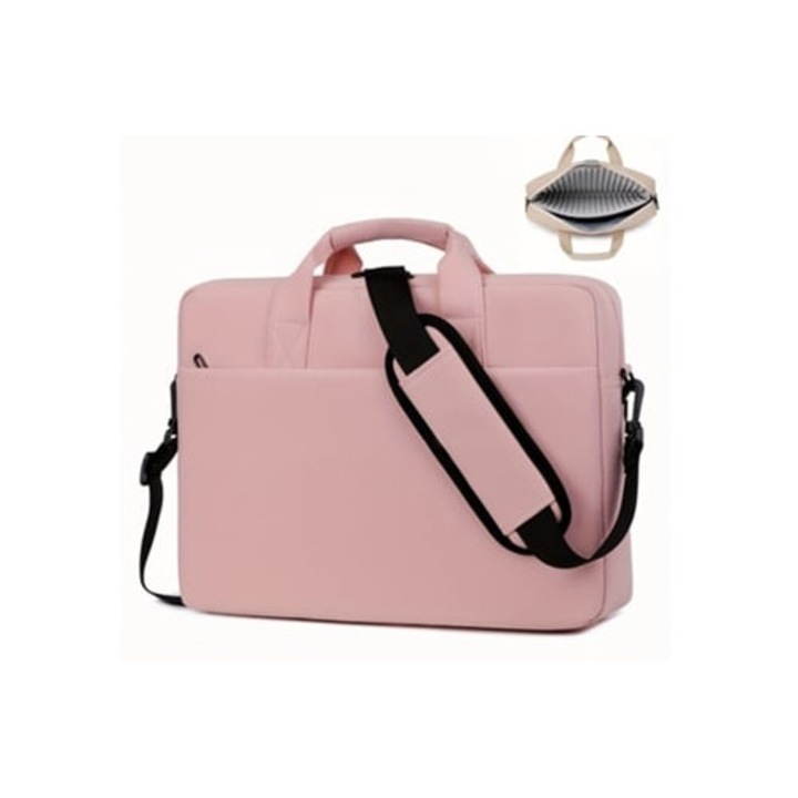 Laptop táska 14 hüvelykes, rózsaszín, ütésálló, hordozható