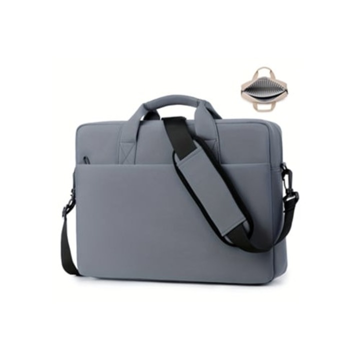 Laptop táska 14 hüvelykes, szürke, ütésálló, hordozható