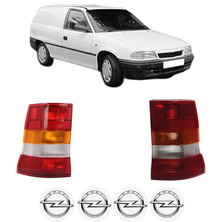 Set Stopuri Spate Stanga Dreapta OPEL ASTRA F Estate Van (T92) din 1991-1999, Auto, TYC, 4x Stickere auto cu OPEL