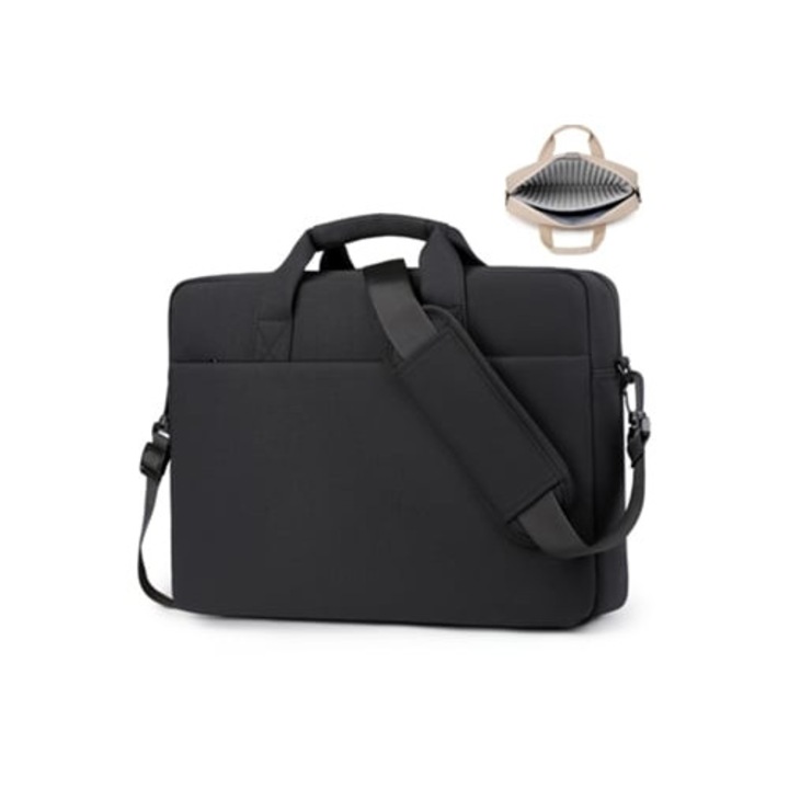 Laptop táska 15.6 hüvelykes, fekete, ütésálló, Gertiz szállítókészlet