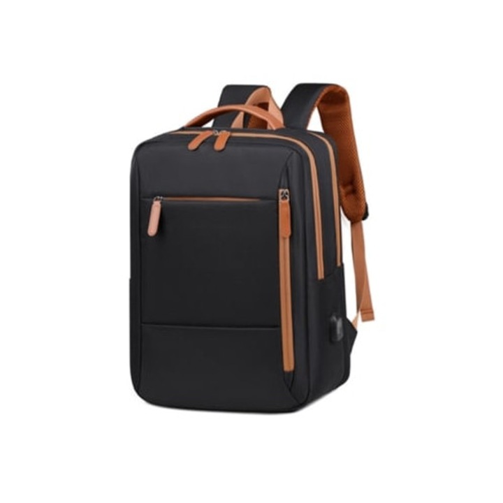 Rucsac laptop Gertiz, usor, compartimente multiple, negru