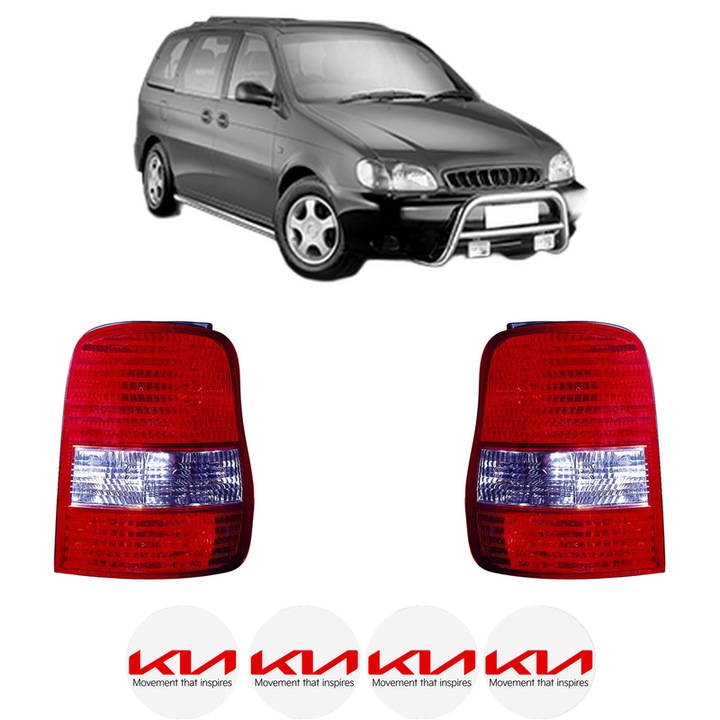 Set Stopuri Spate Stanga Dreapta KIA CARNIVAL II (GQ) din 2001-2006, Auto, DEPO, 4x Stickere auto cu KIA