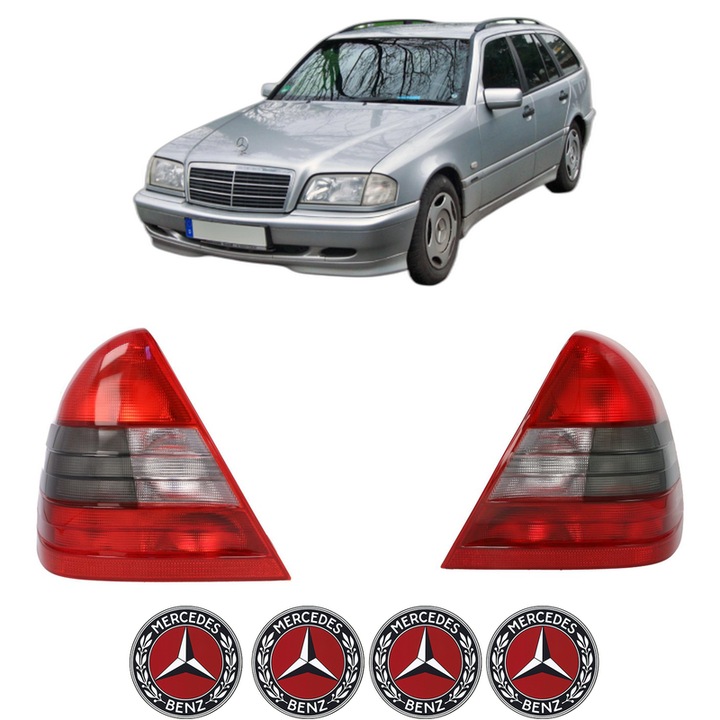 Set Stopuri Spate Stanga Dreapta MERCEDES-BENZ C-CLASS T-Model (S202) din 1996-2001, Auto, TYC, 4x Stickere auto cu MERCEDES-BENZ