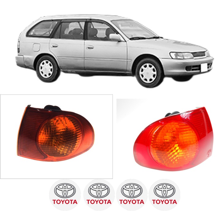 Set Stopuri Spate Stanga Dreapta TOYOTA COROLLA Estate (_E10_) din 1992-1997, Auto, DEPO, 4x Stickere auto cu TOYOTA