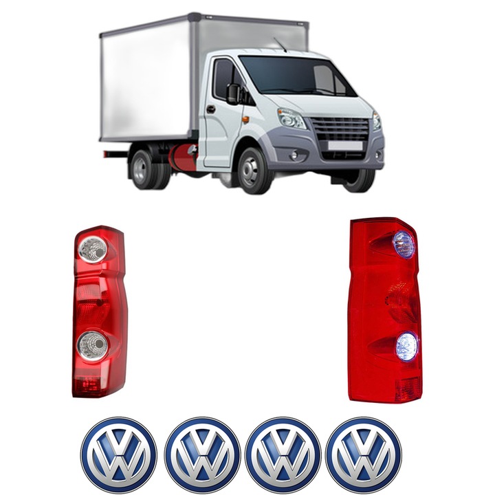 Set Stopuri Spate Stanga Dreapta Volkswagen CRAFTER 30-50 Van (2E_) din 2006-2016, Auto, DEPO, 4x Stickere auto cu Volkswagen
