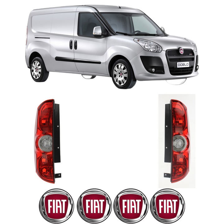 Set Stopuri Spate Stanga Dreapta FIAT DOBLO Bus (263_) din 2010-2023, Auto, TYC, 4x Stickere auto cu FIAT