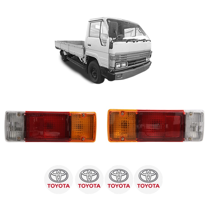 Set Stopuri Spate Stanga Dreapta TOYOTA DYNA 150 Platform/Chassis (LY_) din 1988-2001, Auto, DEPO, 4x Stickere auto cu TOYOTA