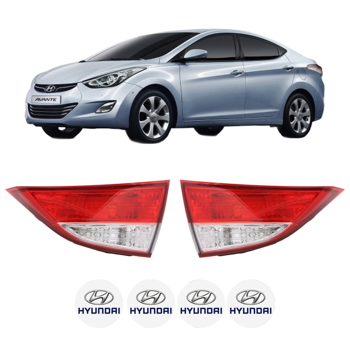 Set Stopuri Spate Stanga Dreapta HYUNDAI ELANTRA V Saloon (MD, UD) din 2010-2016, Auto, DEPO, 4x Stickere auto cu HYUNDAI