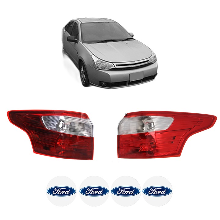 Set Stopuri Spate Stanga Dreapta FORD FOCUS din 1998-2021, Auto, TYC, 4x Stickere auto cu FORD