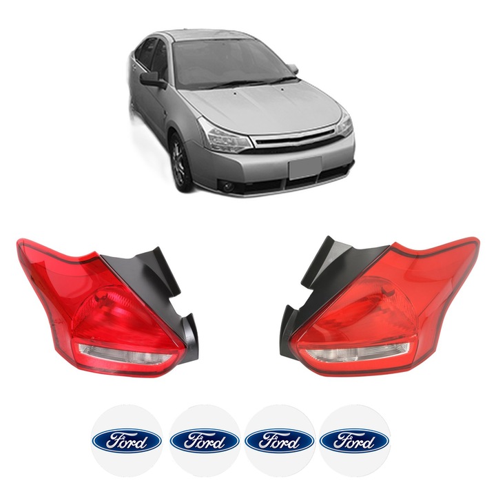 Set Stopuri Spate Stanga Dreapta FORD FOCUS din 1998-2021, Auto, TYC, 4x Stickere auto cu FORD