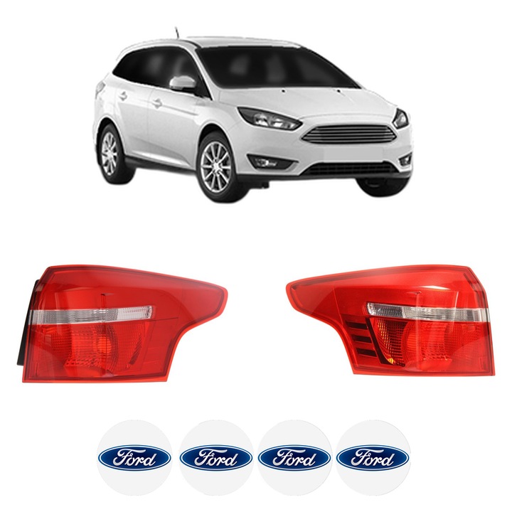 Set Stopuri Spate Stanga Dreapta FORD FOCUS III Estate Van din 2012-2020, Auto, DEPO, 4x Stickere auto cu FORD