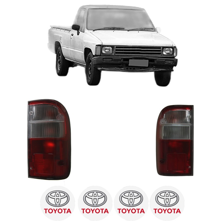 Set Stopuri Spate Stanga Dreapta TOYOTA HILUX IV Pickup (_N5_, _N6_) din 1983-1989, Auto, DEPO, 4x Stickere auto cu TOYOTA