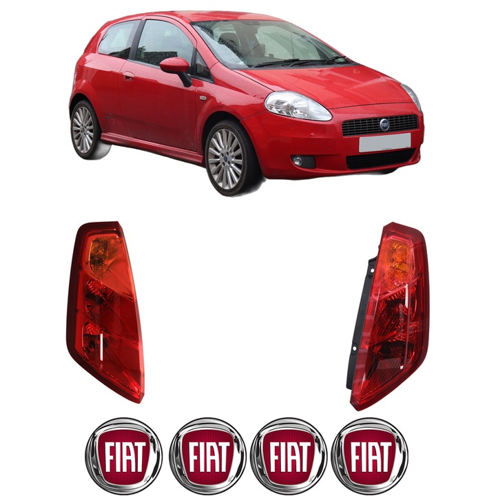 Set Stopuri Spate Stanga Dreapta FIAT GRANDE PUNTO (199_) din 2005-2015, Auto, TYC, 4x Stickere auto cu FIAT