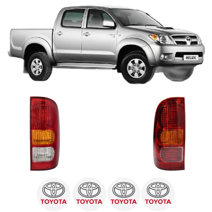 Set Stopuri Spate Stanga Dreapta TOYOTA HILUX VII Pickup (_N1_, _N2_, _N3_) din 2004-2015, Auto, DEPO, 4x Stickere auto cu TOYOTA