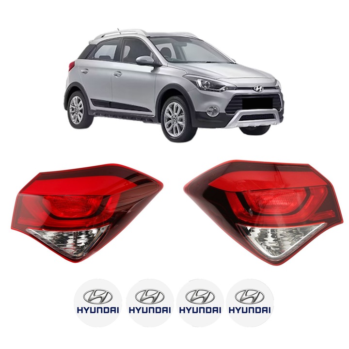 Set Stopuri Spate Stanga Dreapta HYUNDAI i20 ACTIVE (IB, GB) din 2015-2018, Auto, DEPO, 4x Stickere auto cu HYUNDAI