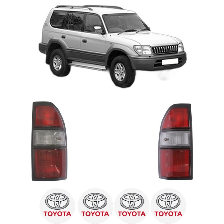 Set Stopuri Spate Stanga Dreapta TOYOTA LAND CRUISER 90 (_J9_) din 1995-2002, Auto, DEPO, 4x Stickere auto cu TOYOTA
