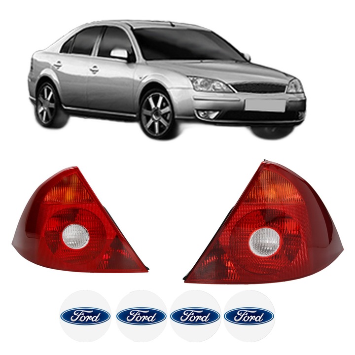 Set Stopuri Spate Stanga Dreapta FORD MONDEO III Saloon (B4Y) din 2000-2007, Auto, TYC, 4x Stickere auto cu FORD