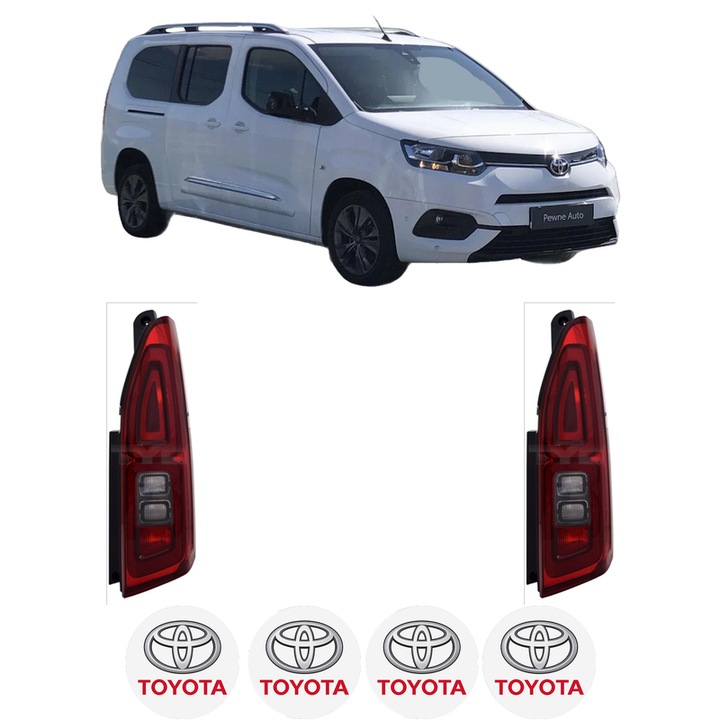 Set Stopuri Spate Stanga Dreapta TOYOTA PROACE CITY Box Body/MPV (BPZ_) din 2019-2024, Auto, TYC, 4x Stickere auto cu TOYOTA