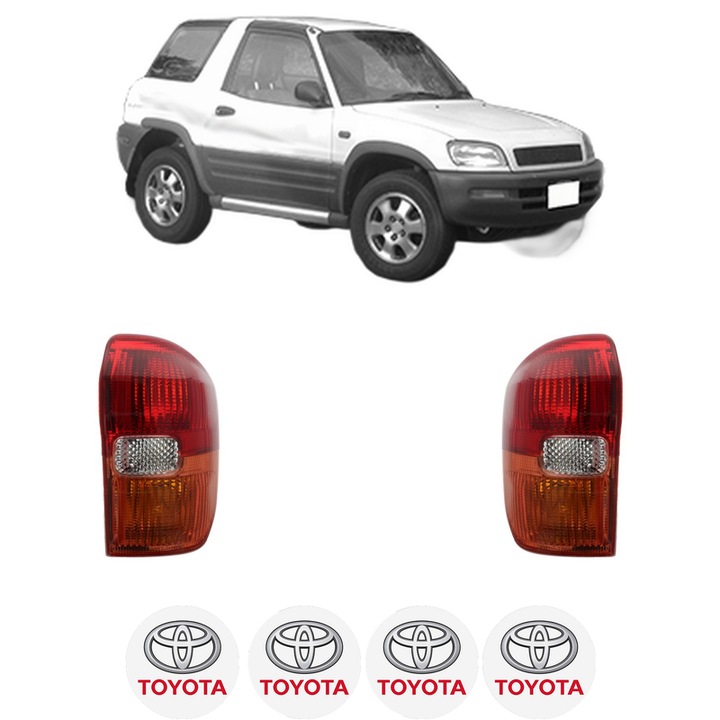 Set Stopuri Spate Stanga Dreapta TOYOTA RAV 4 I Cabrio (_A1_) din 1997-2000, Auto, DEPO, 4x Stickere auto cu TOYOTA