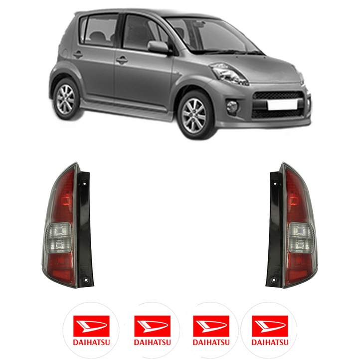 Set Stopuri Spate Stanga Dreapta DAIHATSU SIRION (M3_) din 2005-2013, Auto, TYC, 4x Stickere auto cu DAIHATSU