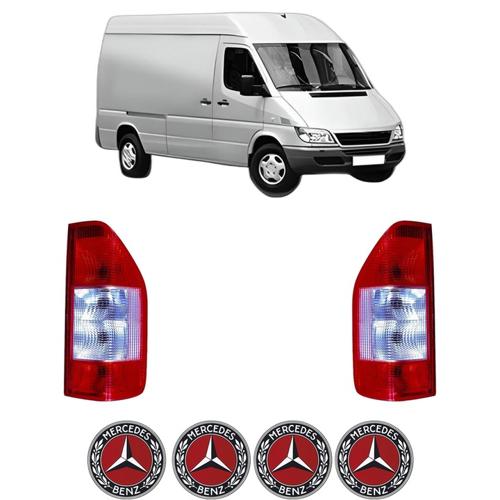 Set Stopuri Spate Stanga Dreapta MERCEDES-BENZ SPRINTER 3-t Van (B903) din 1995-2006, Auto, DEPO, 4x Stickere auto cu MERCEDES-BENZ