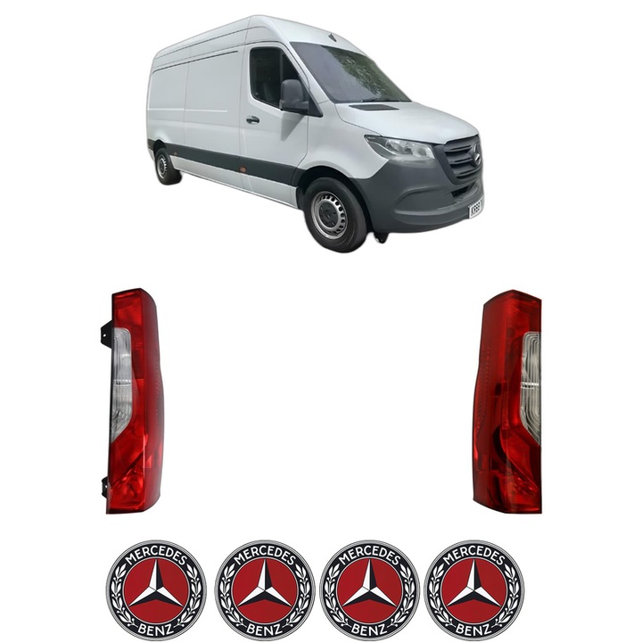 Set Stopuri Spate Stanga Dreapta MERCEDES-BENZ SPRINTER 3-t Van (B910) din 2018-2025, Auto, DEPO, 4x Stickere auto cu MERCEDES-BENZ