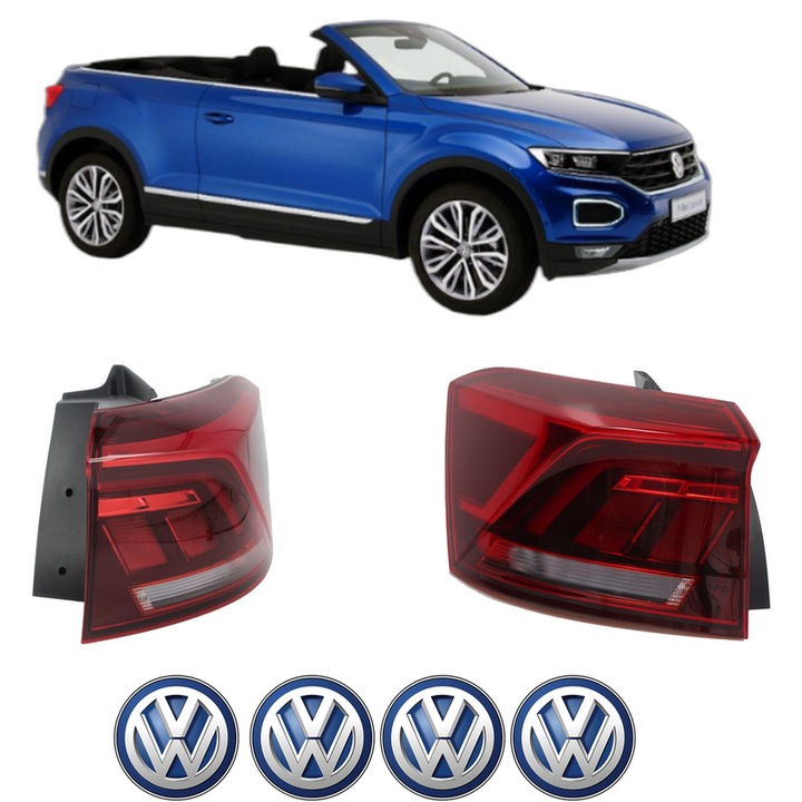 Set Stopuri Spate Stanga Dreapta Volkswagen T-ROC Convertible (AC7, AC8) din 2019-2020, Auto, DEPO, 4x Stickere auto cu Volkswagen