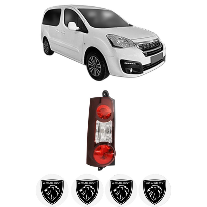 Lampa Stop Spate Stanga PEUGEOT PARTNER ORIGIN Box Body/MPV (G_) din 2008-2015, Auto, TYC, 4x Stickere auto cu PEUGEOT
