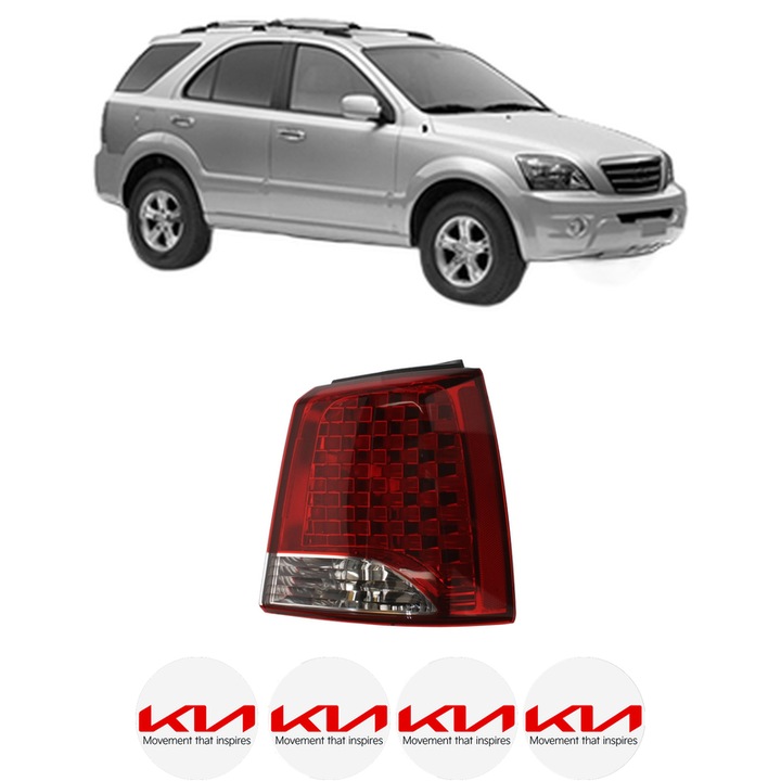 Lampa Stop Spate Dreapta KIA SORENTO I (JC) din 2002-2011, Auto, DEPO, 4x Stickere auto cu KIA