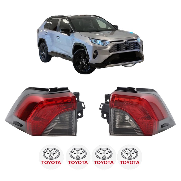 Set Stopuri Spate Stanga Dreapta TOYOTA RAV 4 V VAN (_A5_, _H5_) din 2018, Auto, TYC, 4x Stickere auto cu TOYOTA