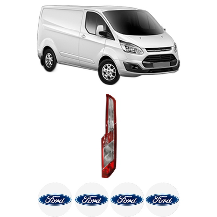 Lampa Stop Spate Dreapta FORD TRANSIT CUSTOM V362 Van (FY, FZ) din 2012-2023, Auto, DEPO, 4x Stickere auto cu FORD