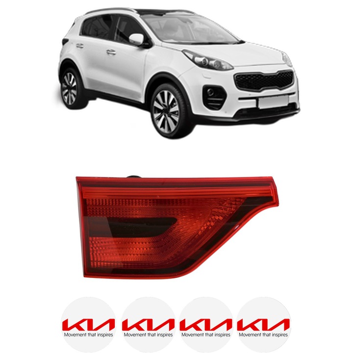 Lampa Stop Spate Stanga KIA SPORTAGE IV (QL, QLE) din 2015-2022, Auto, DEPO, 4x Stickere auto cu KIA