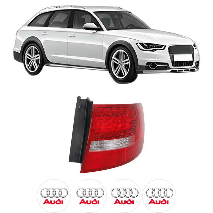 Lampa Stop Spate Dreapta AUDI A6 Allroad C7 (4GH, 4GJ) din 2012-2018, Auto, DEPO, 4x Stickere auto cu AUDI
