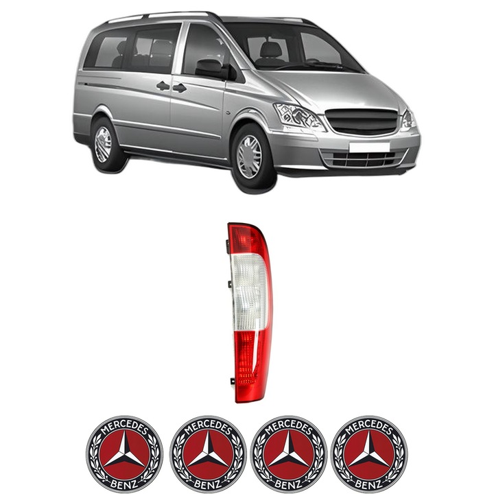 Lampa Stop Spate Stanga MERCEDES-BENZ VITO Bus (W639) din 2003-2014, Auto, DEPO, 4x Stickere auto cu MERCEDES-BENZ